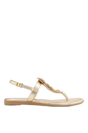 imitatieleren sandalen met strass steentjes goud