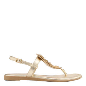 imitatieleren sandalen met strass steentjes goud