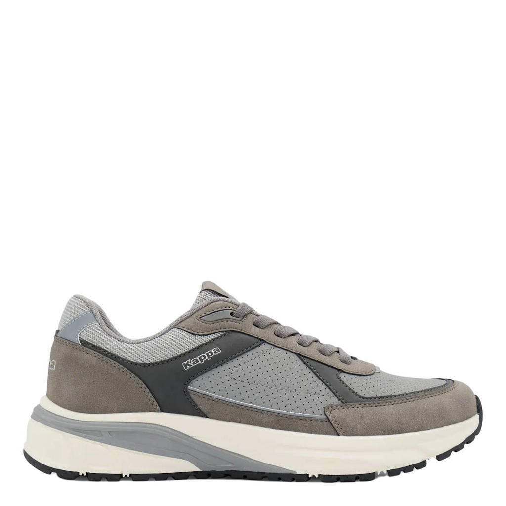 Grijze heren Kappa sneakers - van imitatieleer en textiel met veters