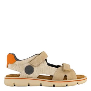 imitatieleren sandalen met profielzool beige