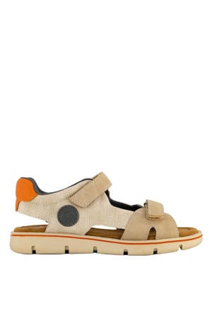 imitatieleren sandalen met profielzool beige