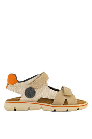 imitatieleren sandalen met profielzool beige