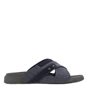 leren slippers donkerblauw
