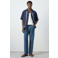 Mango Man regular casual overhemd donkerblauw