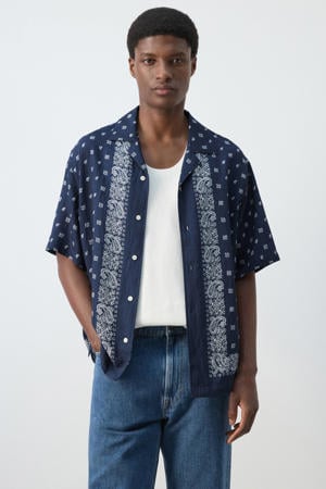 regular casual overhemd donkerblauw