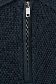 thumbnail: Mango Man regular polo gebreid donkerblauw