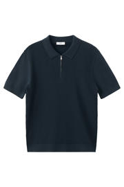 thumbnail: Mango Man regular polo gebreid donkerblauw