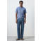 Mango Man slim T-shirt rib gebreid blauw