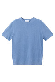 thumbnail: Mango Man slim T-shirt rib gebreid blauw