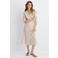 Mango blousejurk met krijtstreep beige