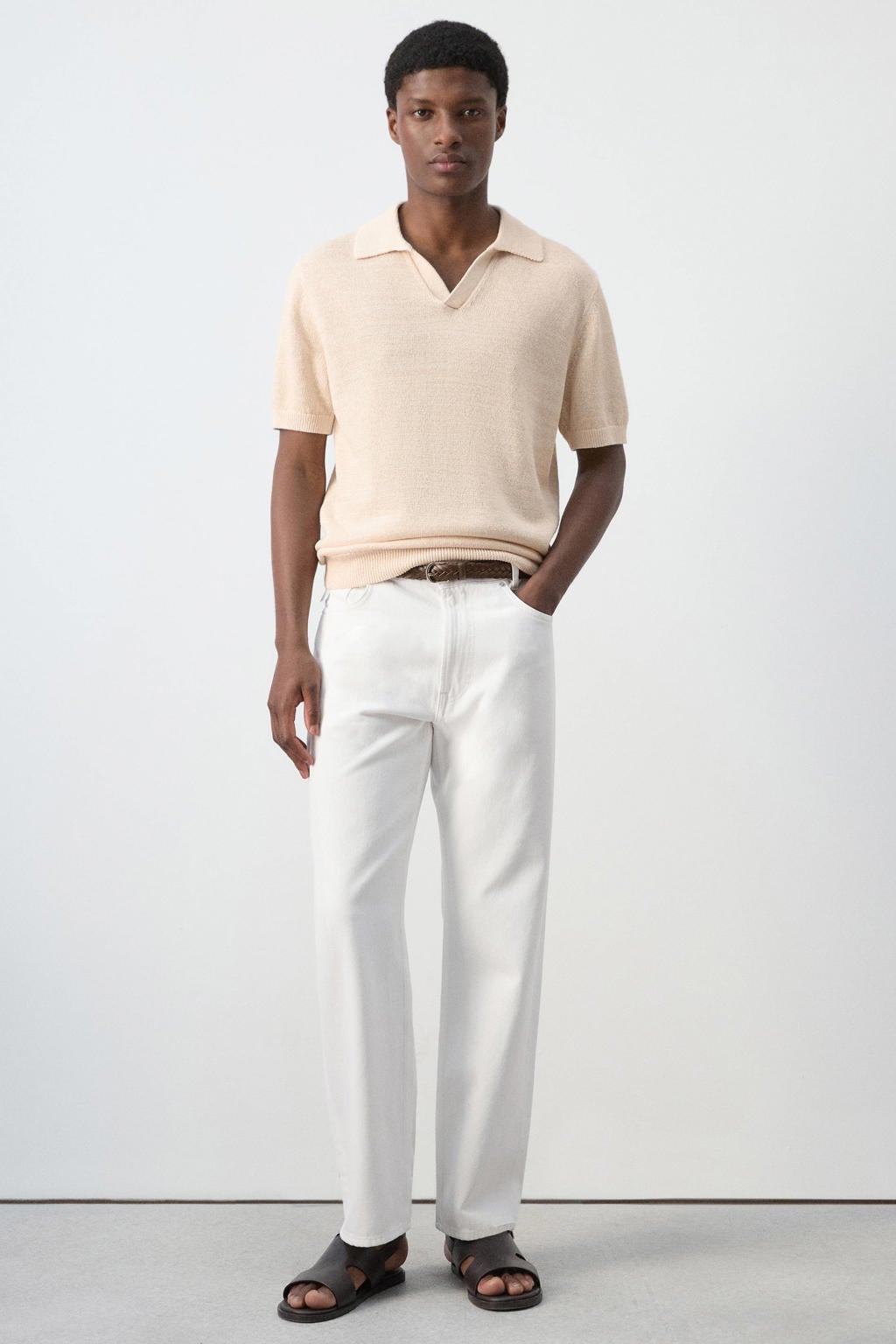 Mango Man straight leg jeans wit