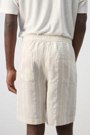 thumbnail: Mango Man regular gestreepte casual short met linnen beige