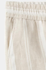 thumbnail: Mango Man regular gestreepte casual short met linnen beige