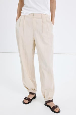 barrel regular waist broek beige