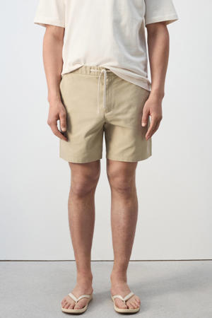 katoenen relaxed short - lichtbeige