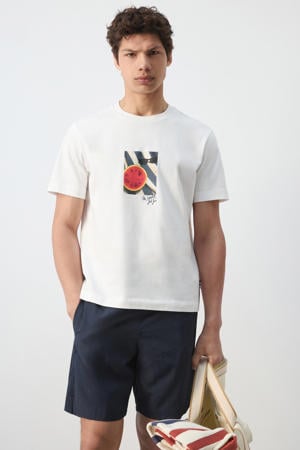 regular fit t-shirt met print - wit