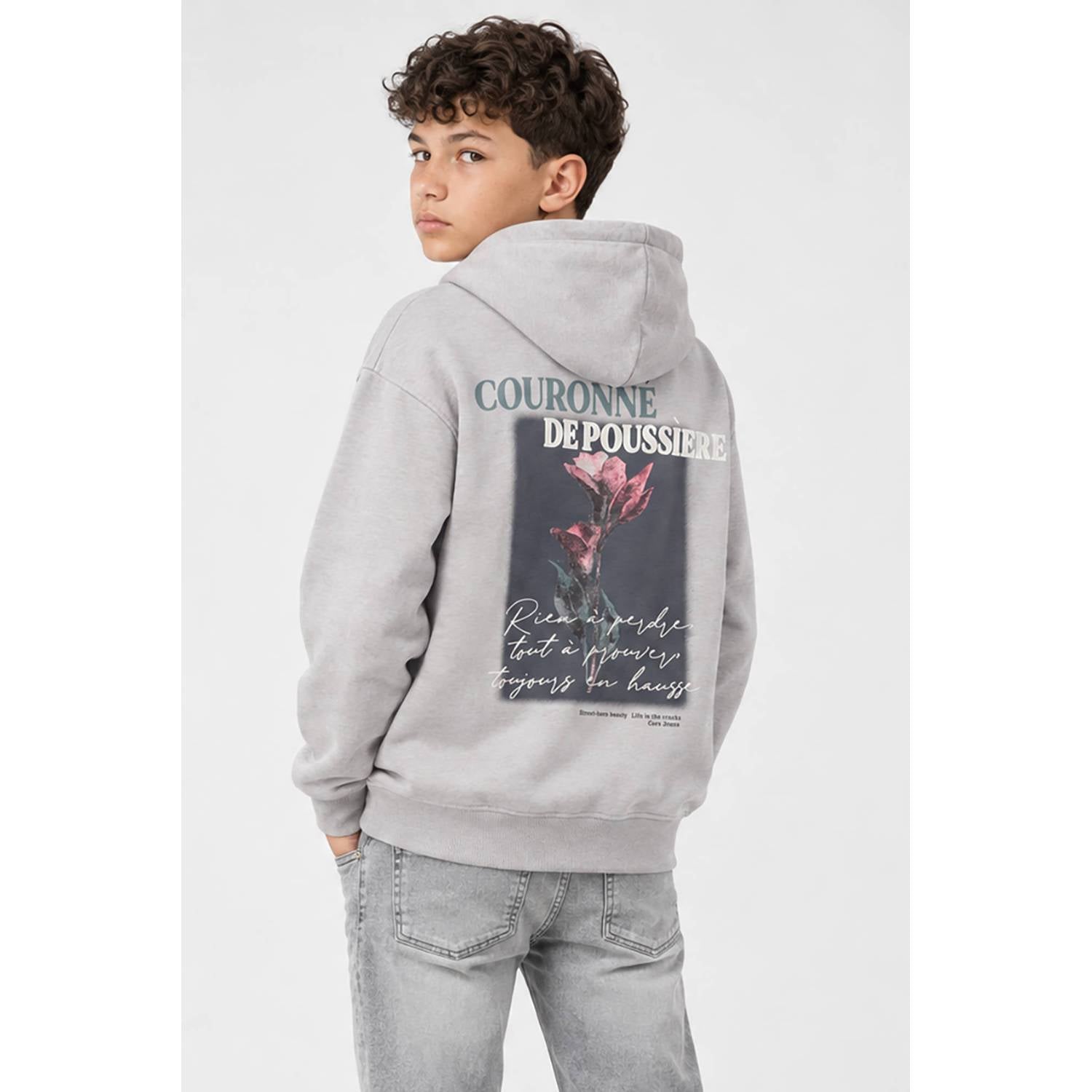 Cars hoodie met backprint grijs