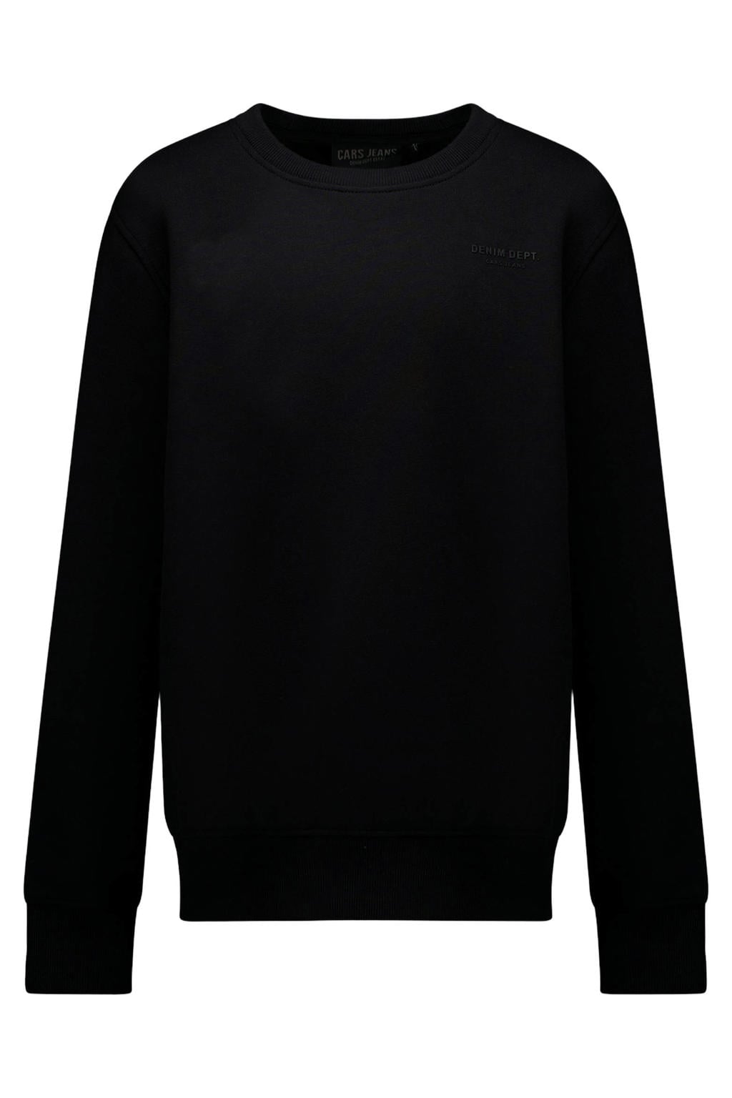 Zwarte jongens Cars sweater met logo dessin, lange mouwen, ronde hals en geribde boorden