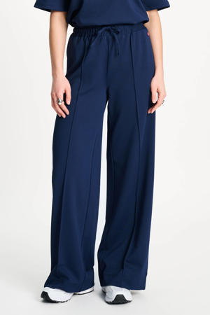 wide leg high waist broek donkerblauw