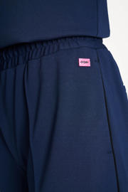 thumbnail: POM Amsterdam wide leg high waist broek donkerblauw