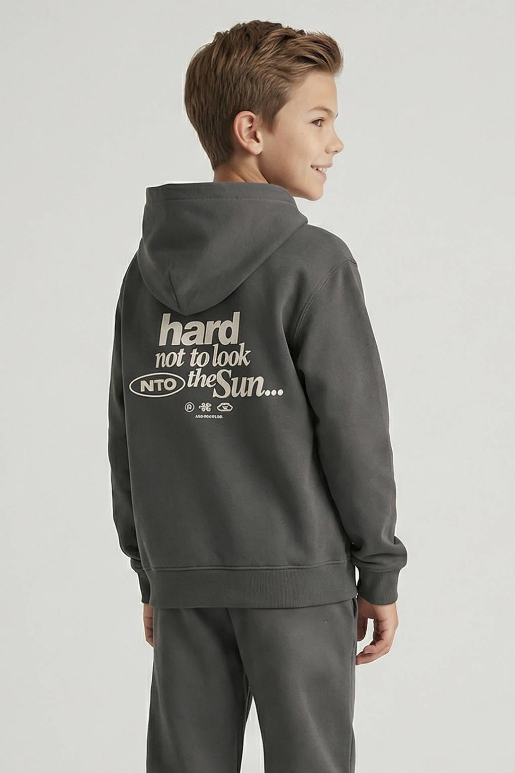 Cars hoodie met backprint - antraciet