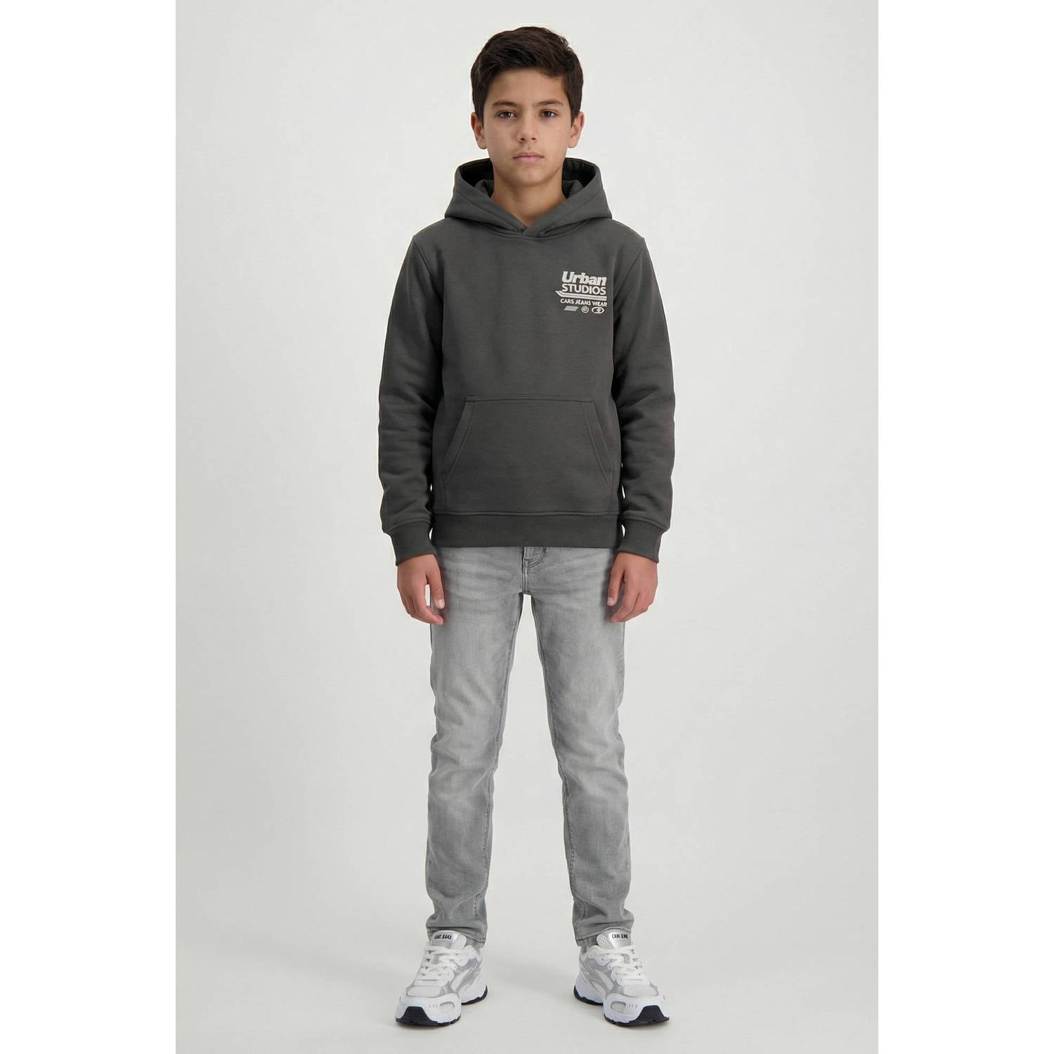 Cars hoodie met backprint antraciet