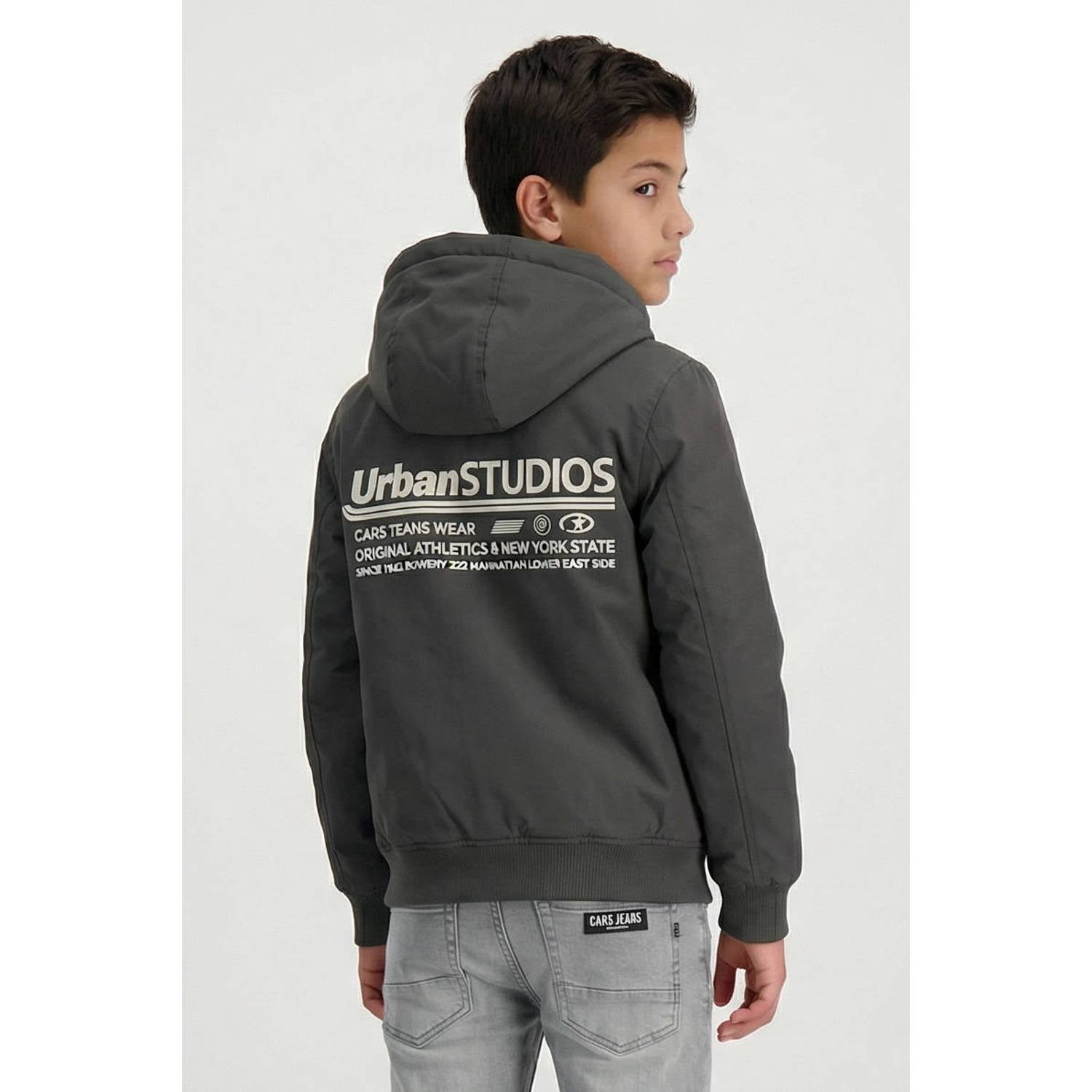 Cars hoodie met backprint antraciet