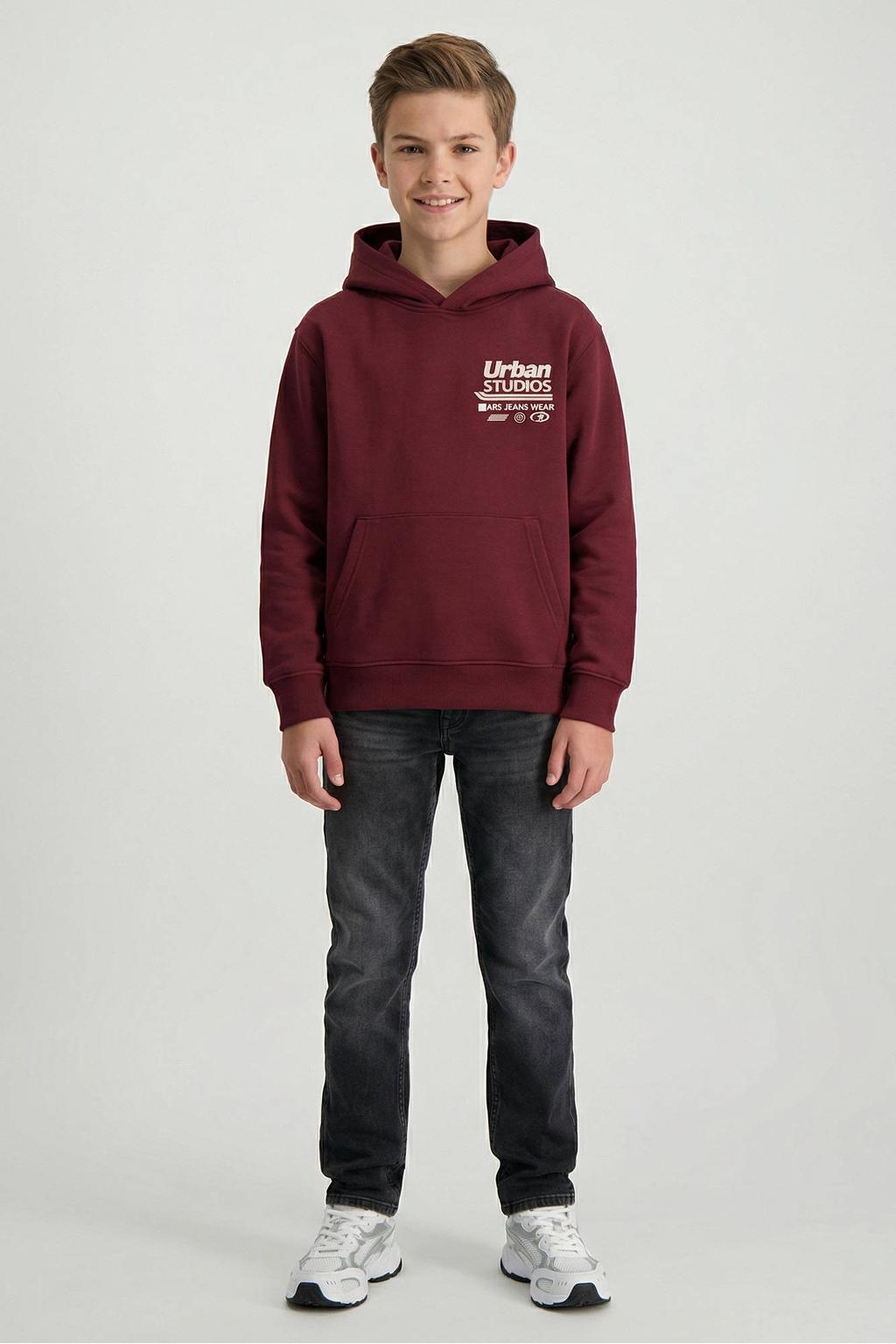 Cars hoodie met backprint - donkerrood