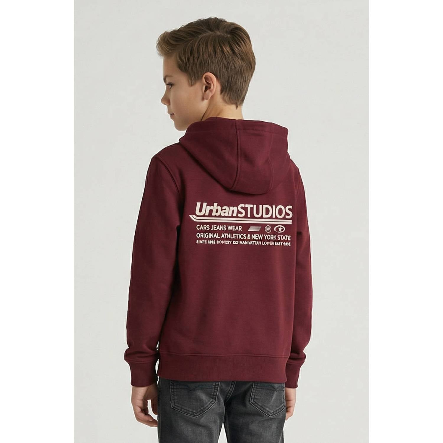 Cars hoodie met backprint donkerrood