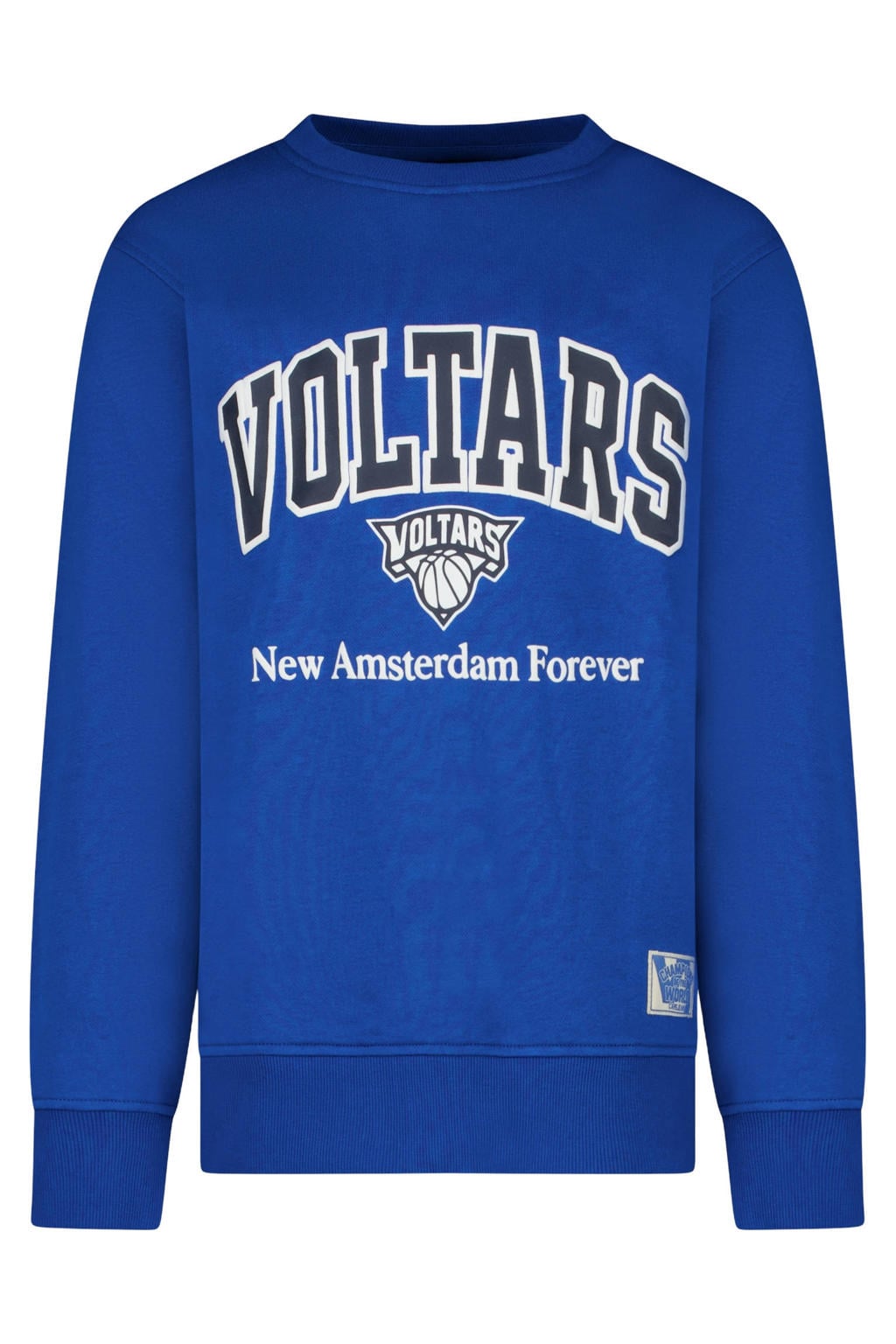Blauwe jongens Cars sweater met printopdruk, lange mouwen, ronde hals en geribde boorden