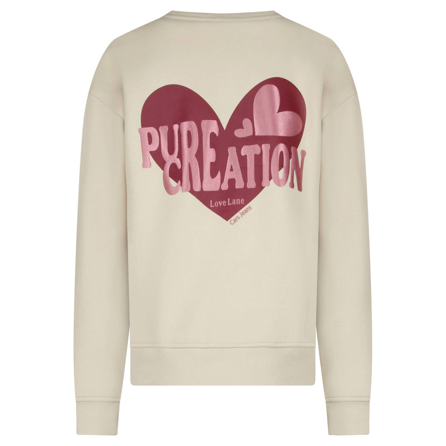 Cars sweater met backprint zand