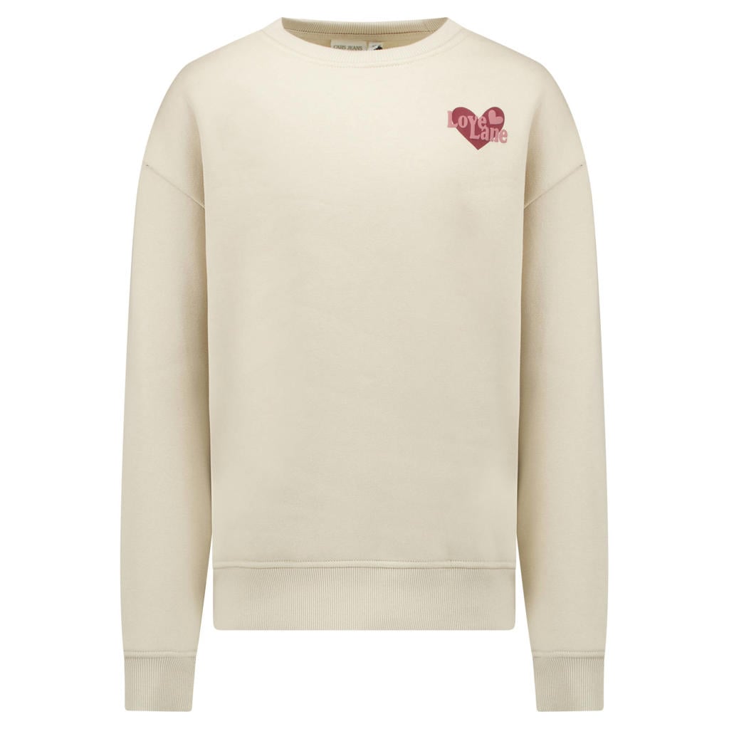 Cars sweater met backprint - zand