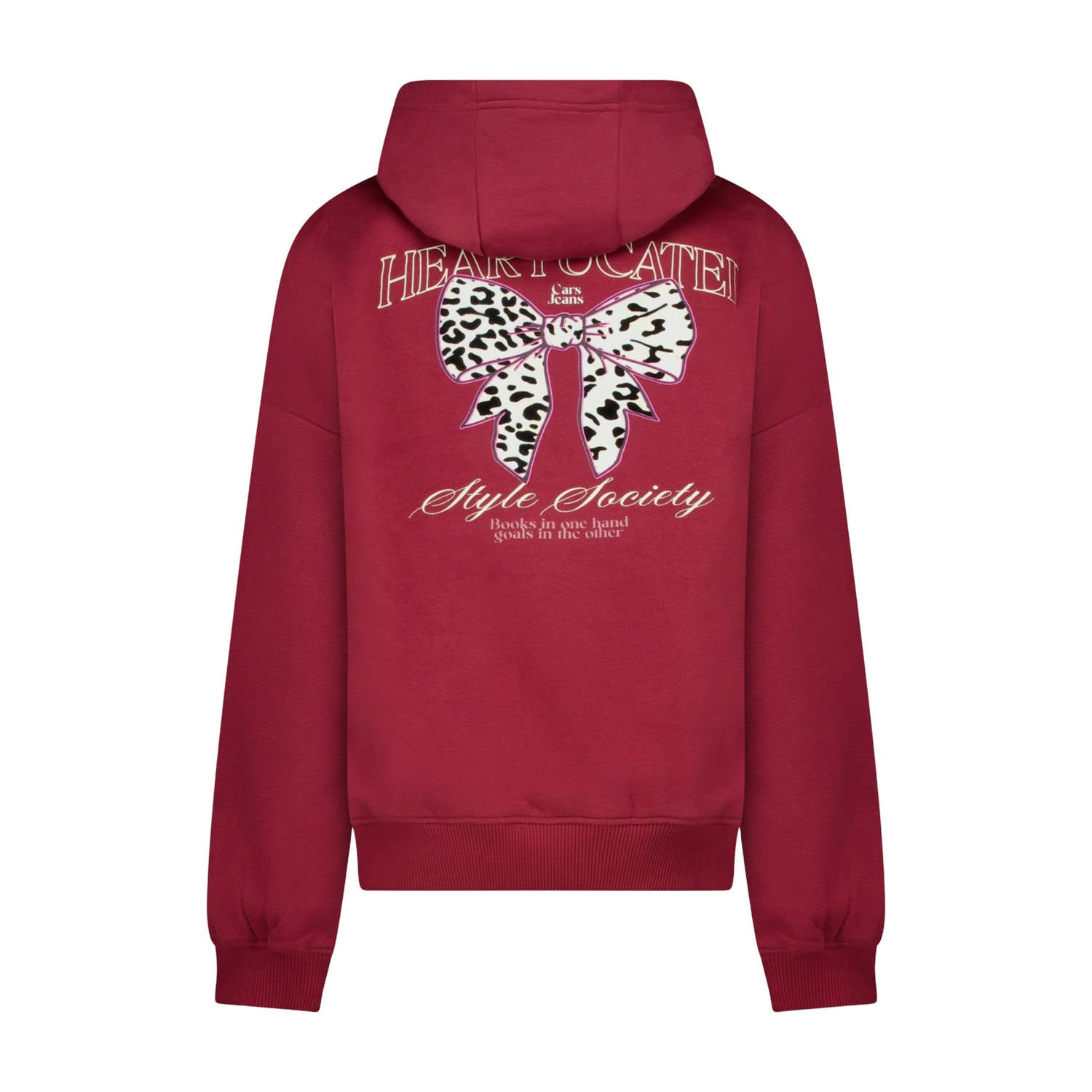 Cars hoodie met backprint donkerrood