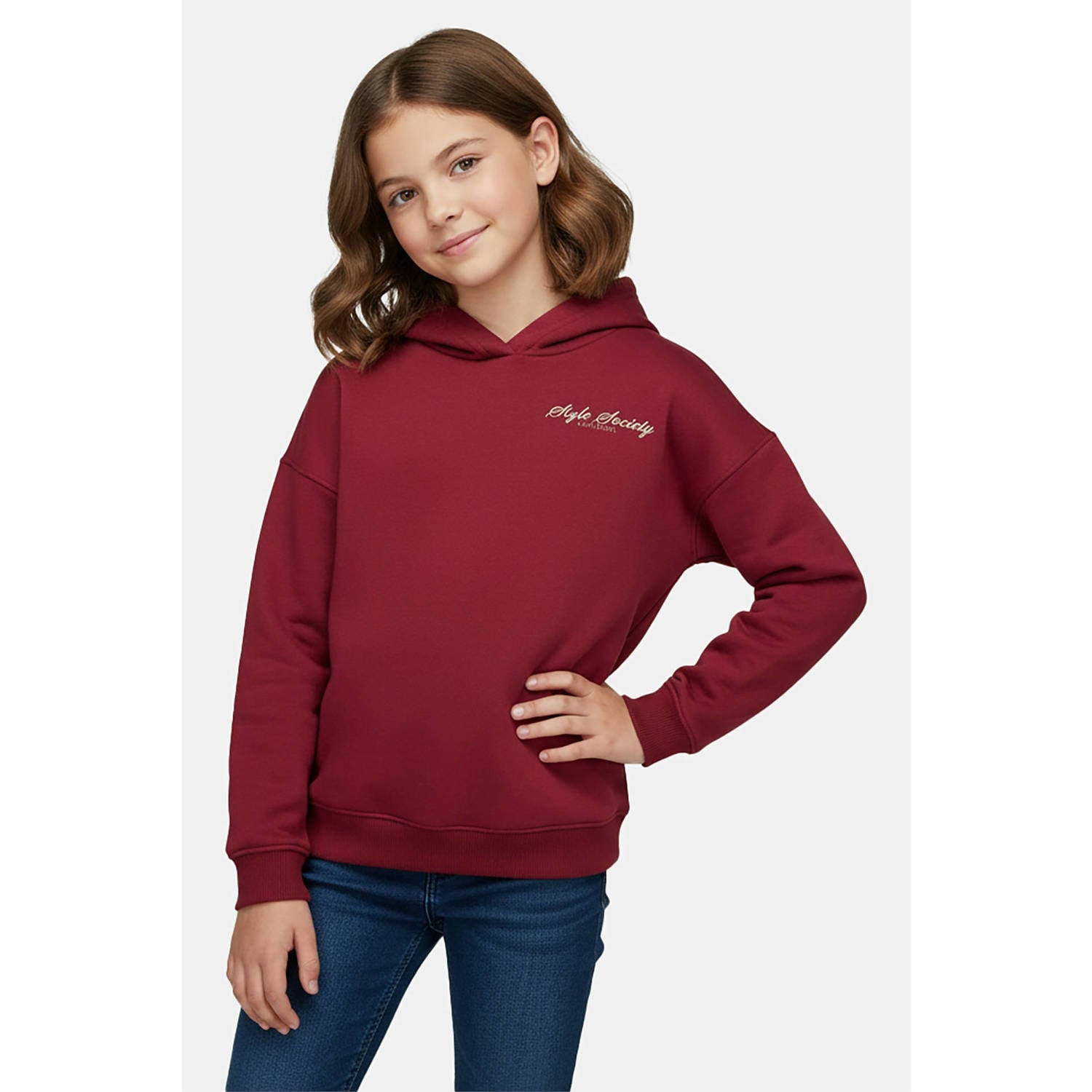 Cars hoodie met backprint donkerrood