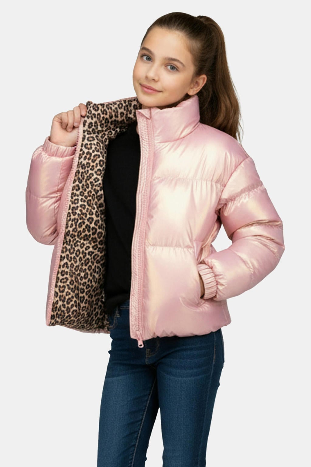 Cars winterjas met panterprint - roze