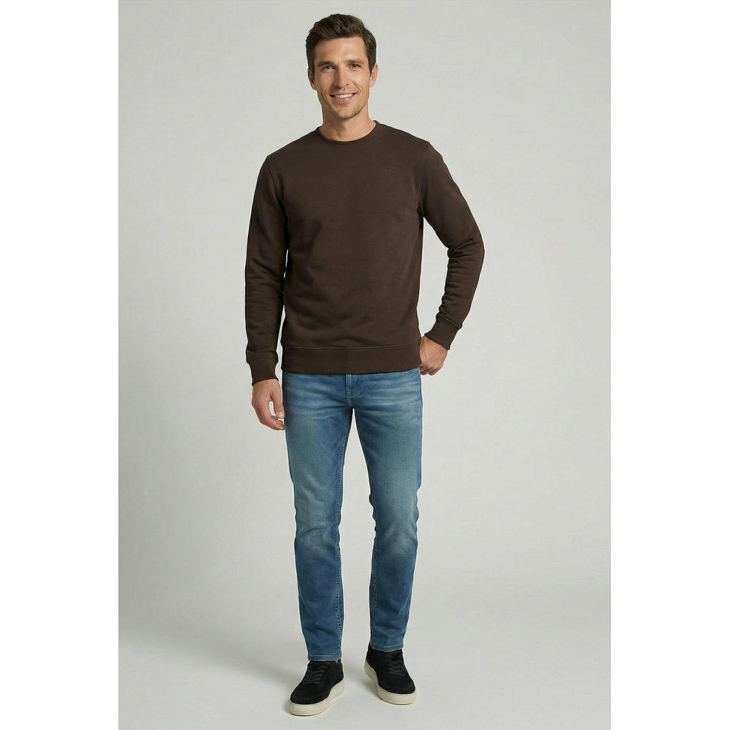 Cars regular fit sweater met logo - bruin