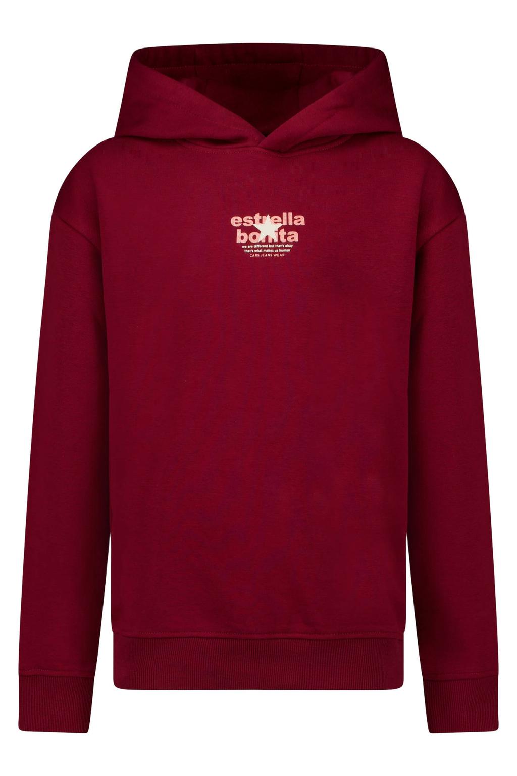Cars hoodie met backprint - donkerrood