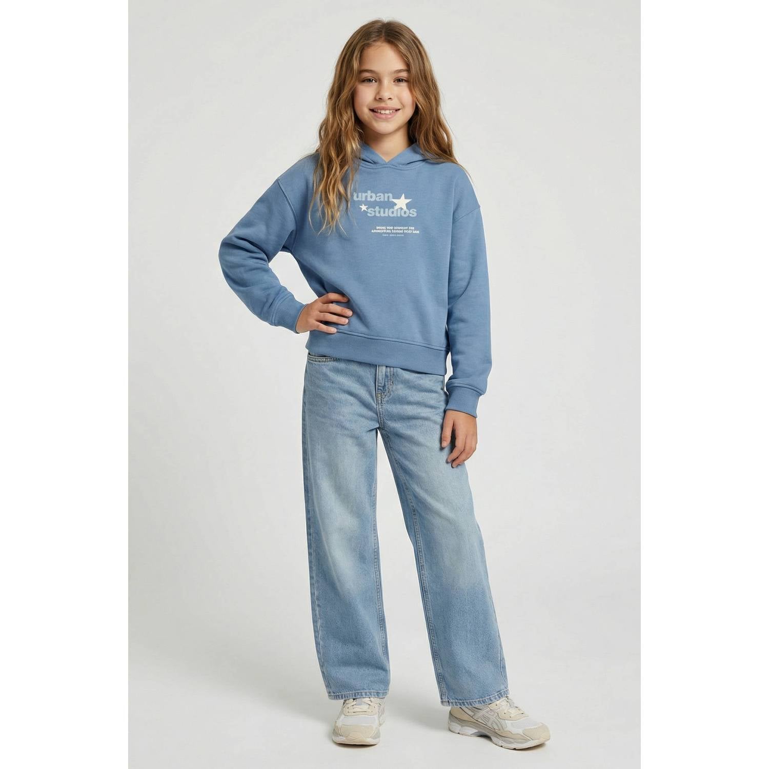 Cars hoodie met backprint lichtblauw