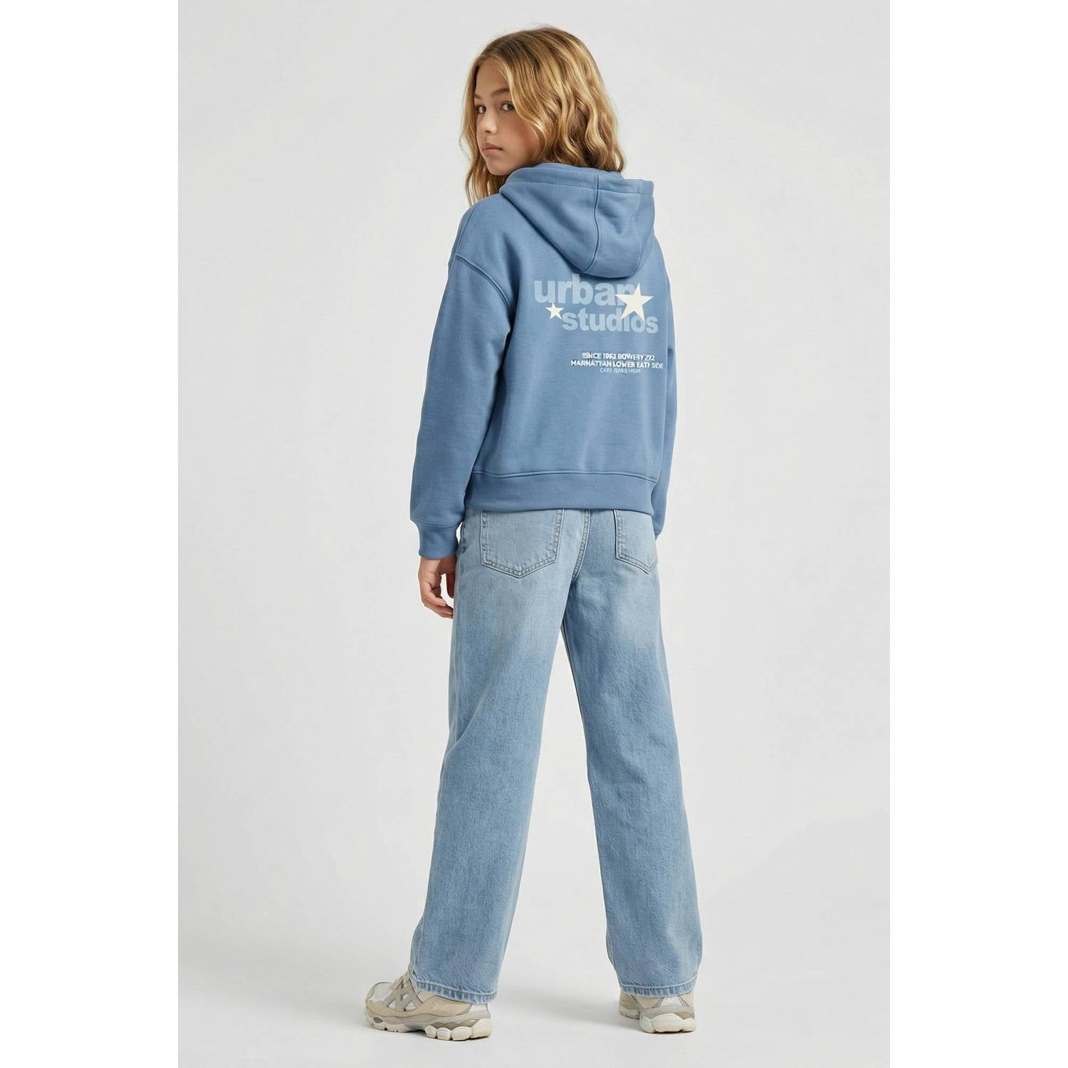 Cars hoodie met backprint lichtblauw