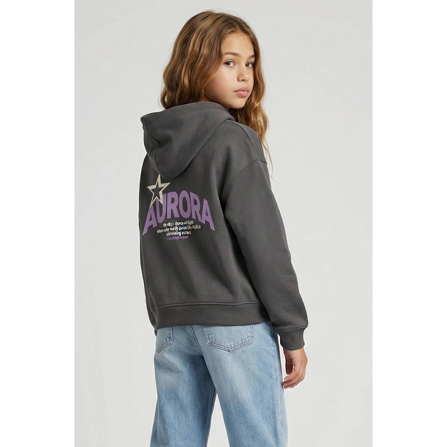 Cars hoodie met backprint antraciet