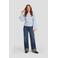 Anytime top met gedrapeerd detail lichtblauw
