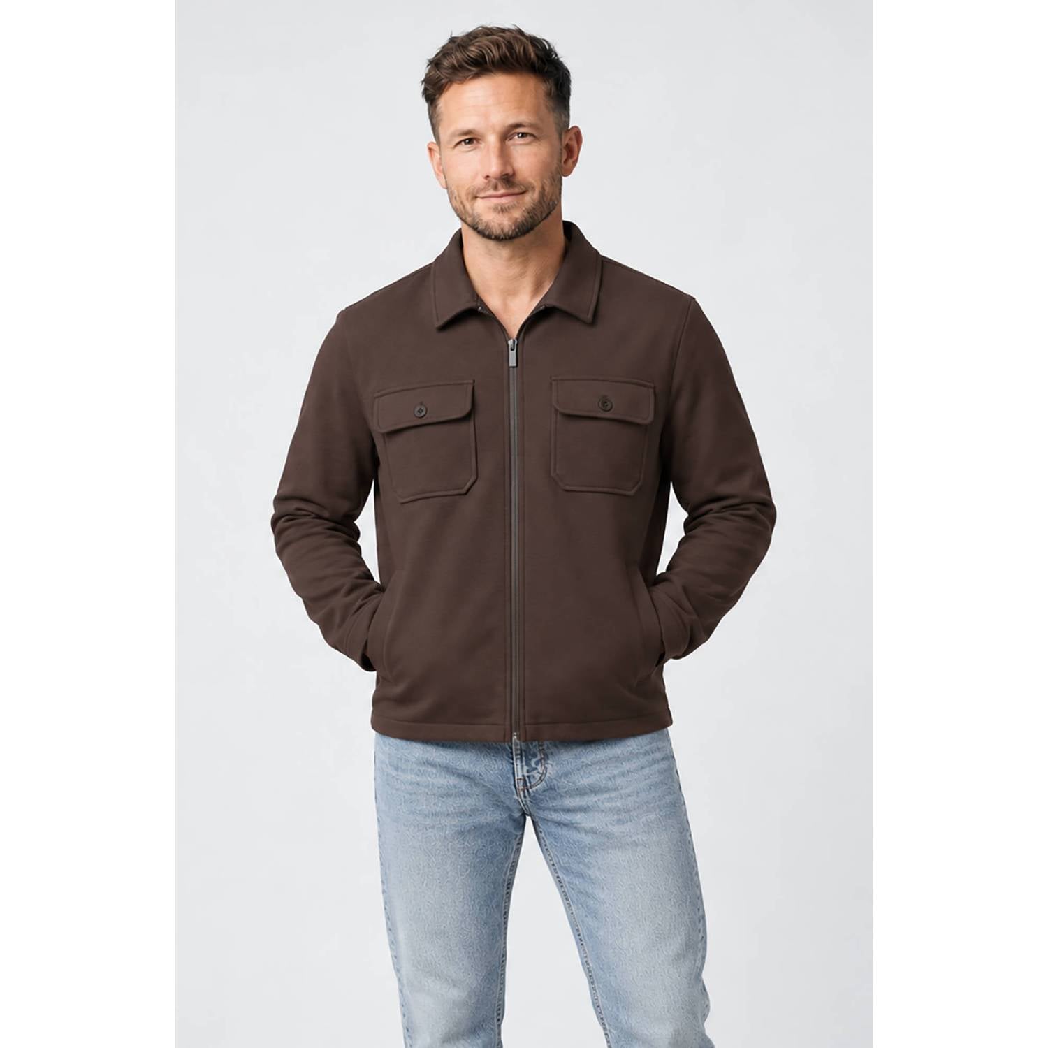 Cars regular fit overshirt bruin
