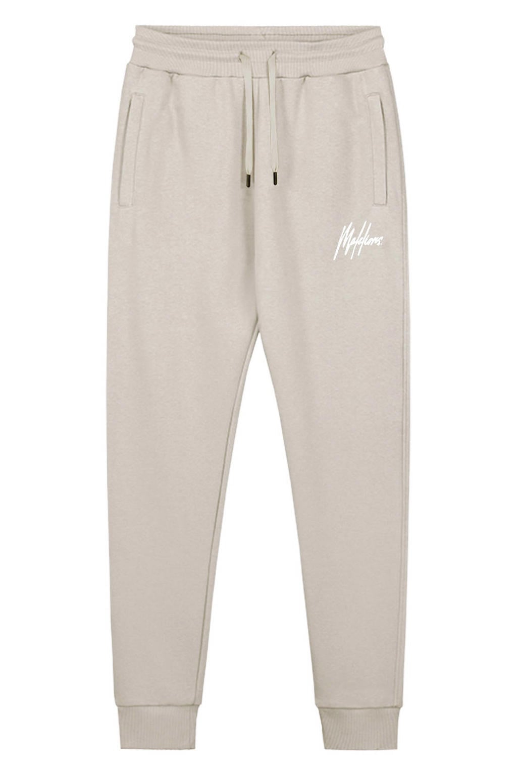 Malelions regular fit joggingbroek met logo - beige