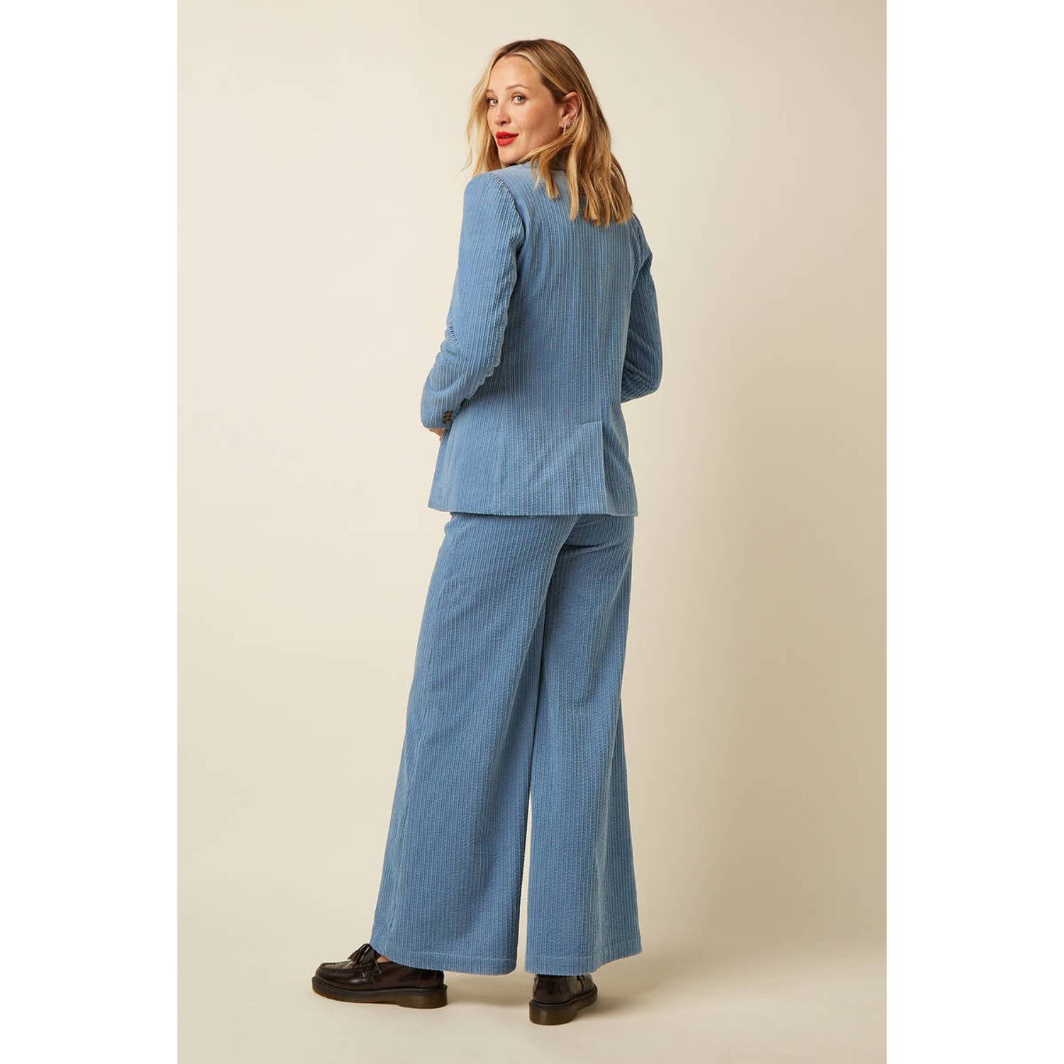 King Louie regular fit blazer lichtblauw