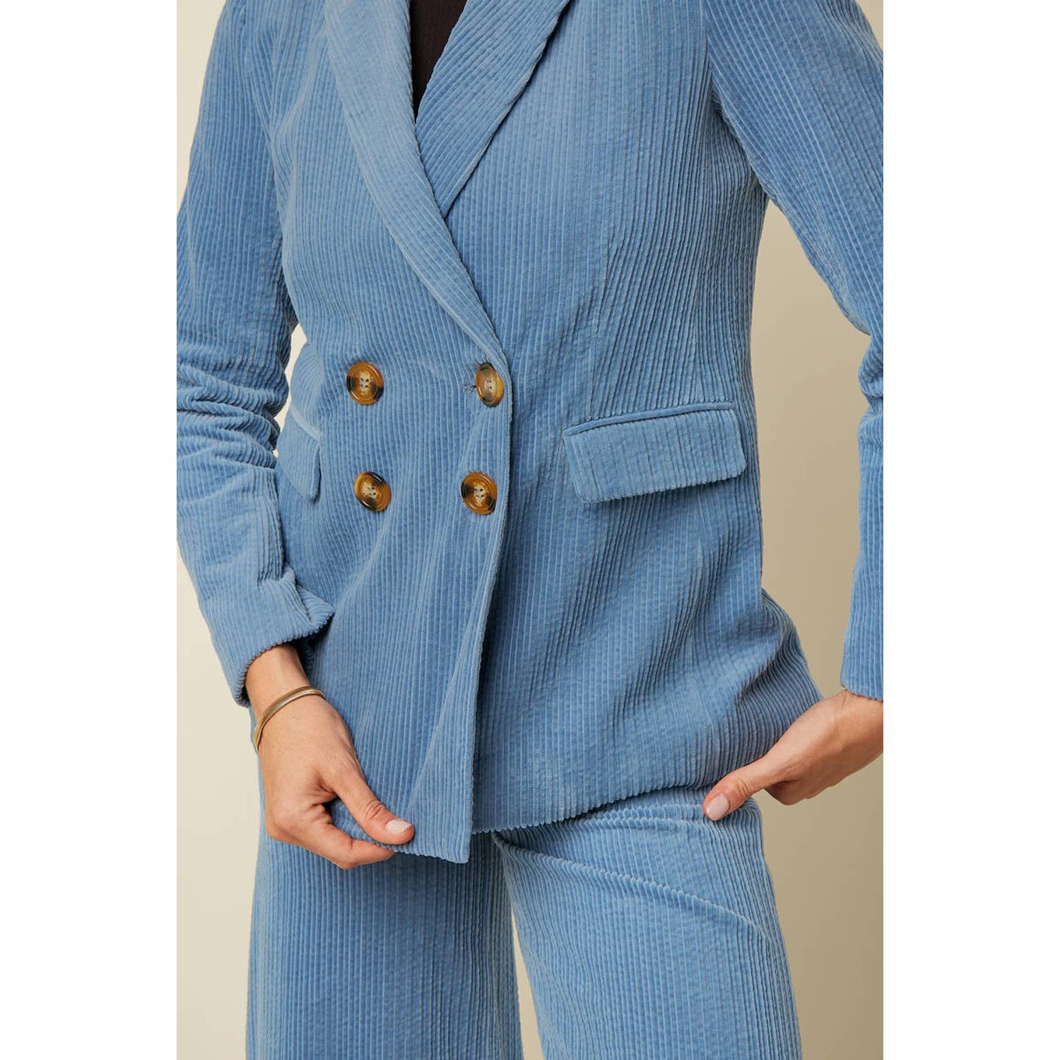 King Louie regular fit blazer lichtblauw