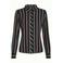 King Louie gestreepte blouse - zwart