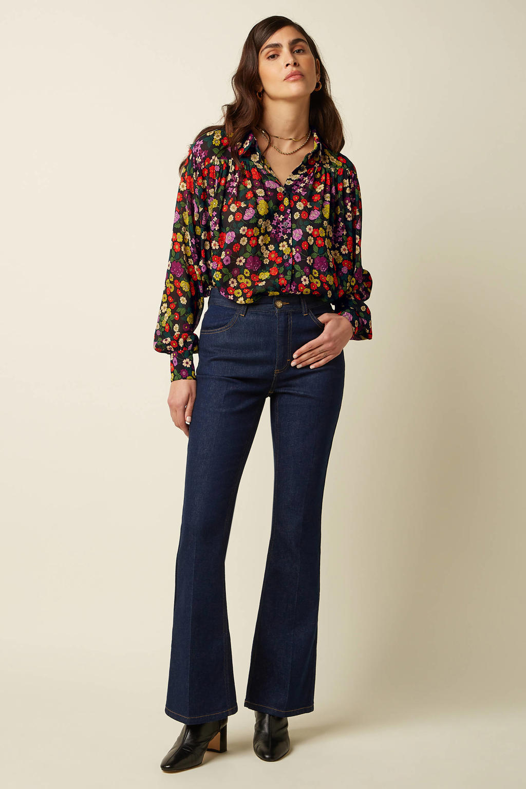 King Louie gebloemde blouse - zwart