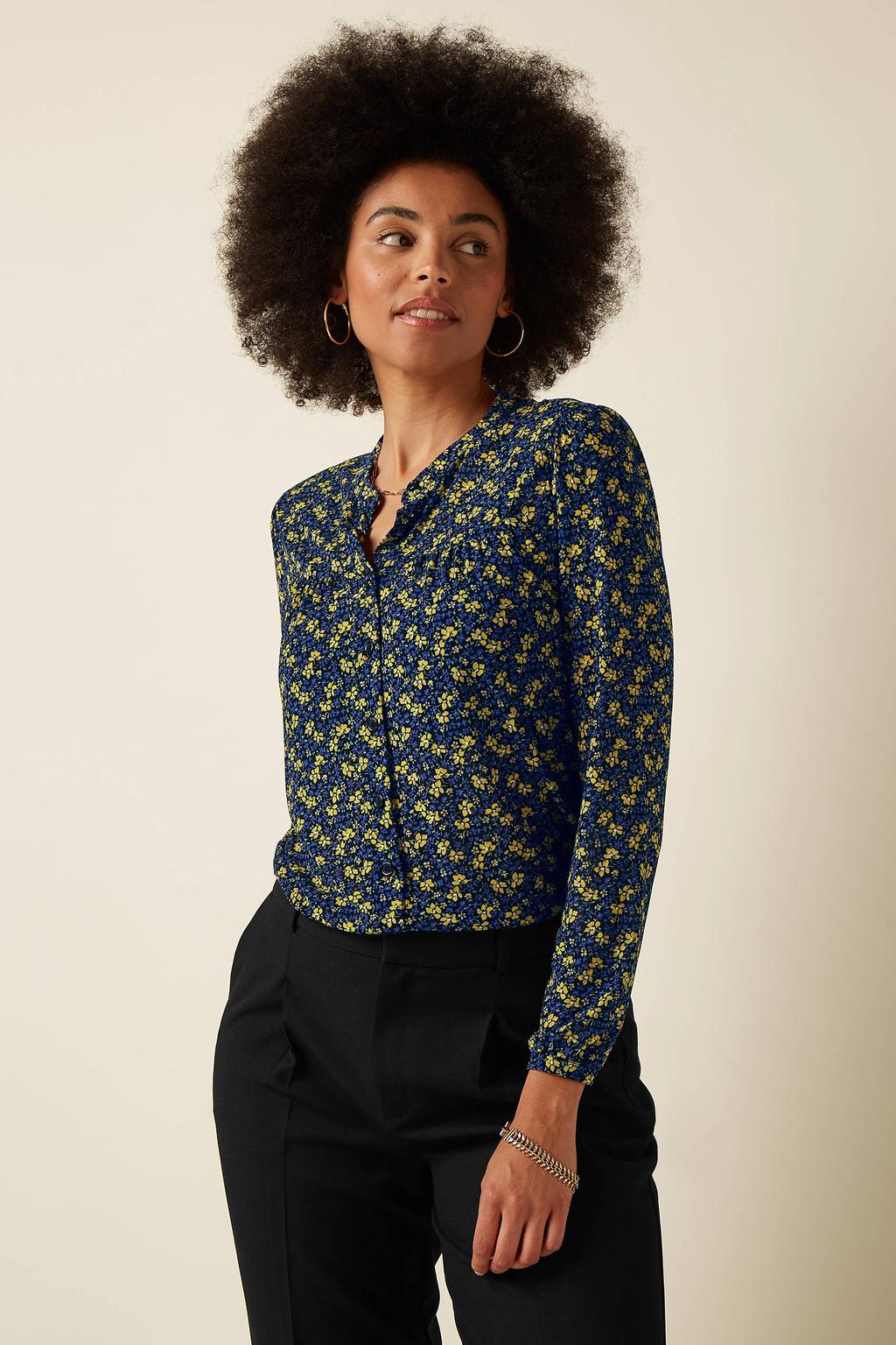 King Louie gebloemde blouse - zwart