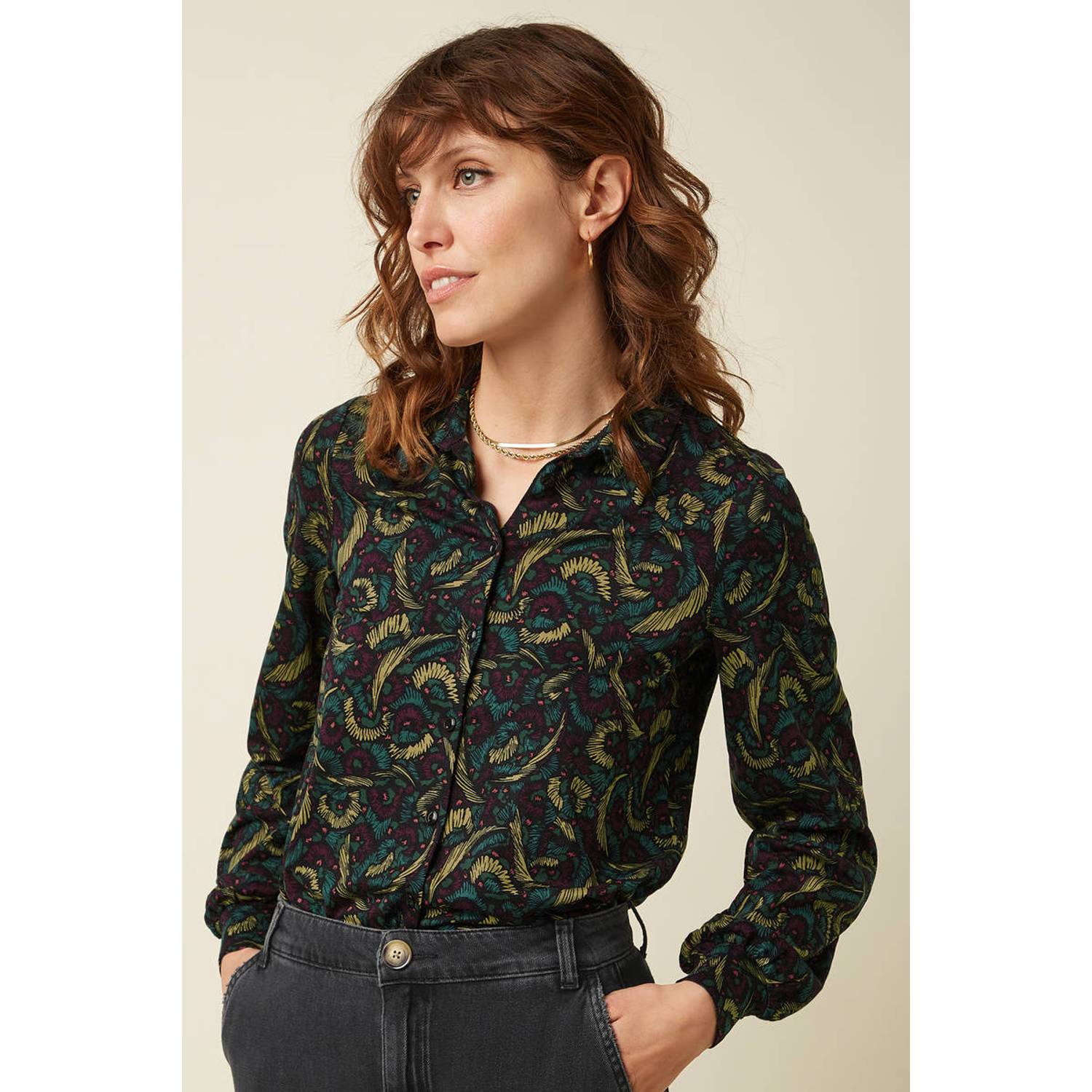 King Louie blouse met print zwart