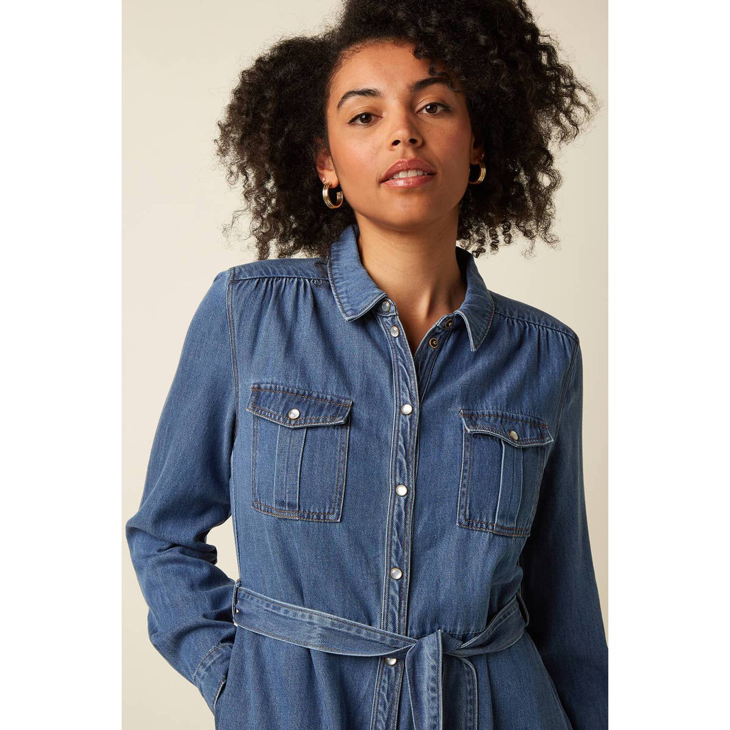 King Louie spijkerjurk met ceintuur medium blue denim